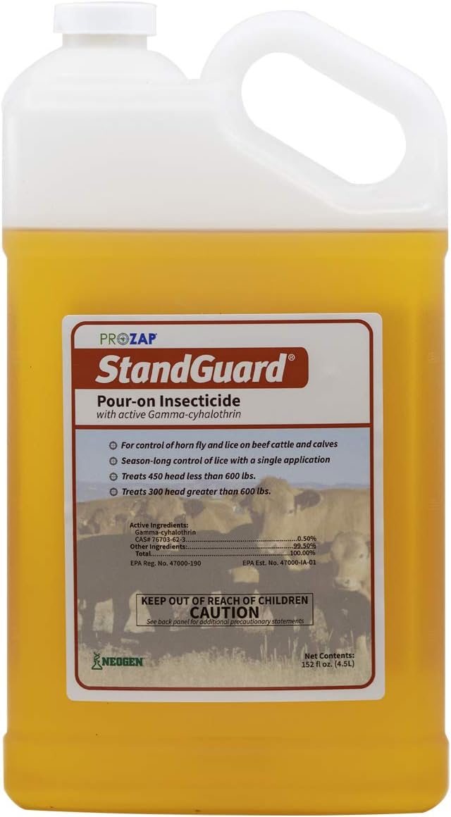 Neogen 1904005 Prozap StandGuard Pour-On 4.5L Insecticide, Yellowish. Brown