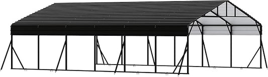 20' x 30' x 8.5' Heavy Duty Metal Carport with Galvanized Steel Roof, Steel Carport Kits Outdoor with Metal Roof, Galvanized Car Shelter for Tractors, Pickup, Boat, Car