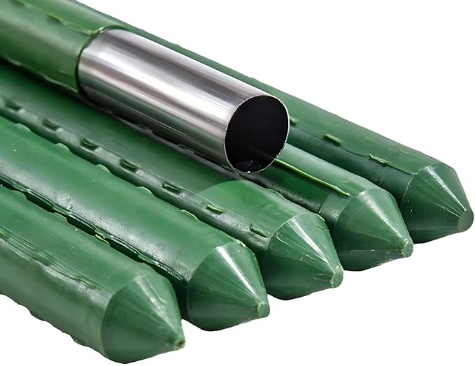 Steel Plant Stakes 4 Feet, Garden Plant Stakes 48 Inch,25 Pack Tomato Stakes for Growing Climbing Plants, Potted Plants, Tomatoes, Trees, Cucumber, Beans, Fences Poles