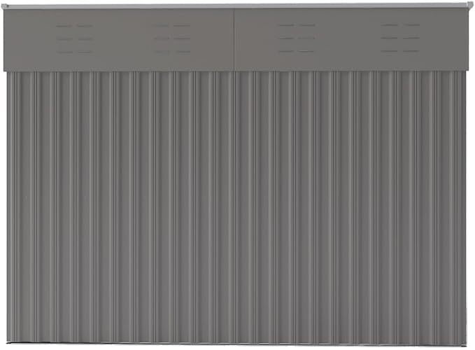 4×8 FT Outdoor Metal Storage Shed,Heavy-Duty Lean to Storage Shed with Lockable Single Side Hinge Door,Waterproof Metal Storage Tool House W/Sloping Roof,Air Vent&Protect Film,for Backyard,Gray