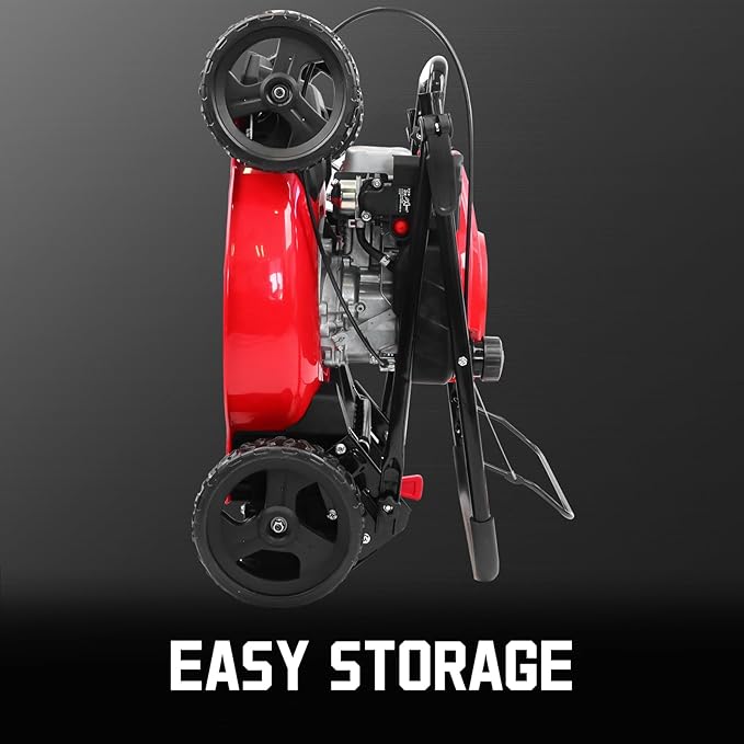 PowerSmart 21-Inch Gas Push Lawn Mower with 125cc Briggs and Stratton Engine, 2-in-1 Mulching Lawn Mower with Side-Discharge, 6-Positions Adjustable Cutting Height (B8721C)