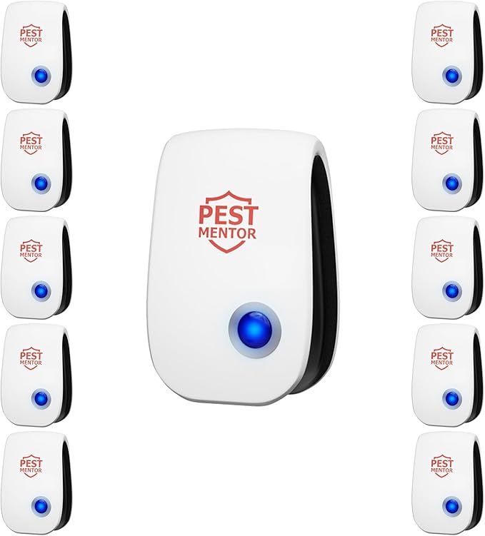 Ultrasonic Pest Repellent 10 Packs, Plug-in Pest Control Device Indoor for Repel Mosquitoes, Flies, Spiders, Beetles & Mice, Silent Solution for Homes, Offices, Kitchens, Insect Repellent