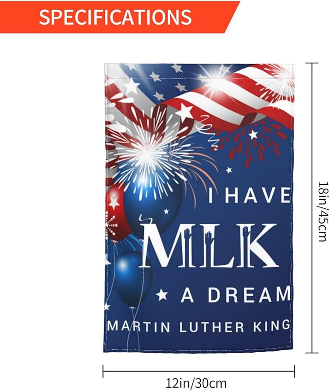 Mlk I Have A Dream Martin Luther King Garden Flag Welcome Party Outdoor Outside Decorations Picks Home House Garden Yard Decor 12x18 Inch