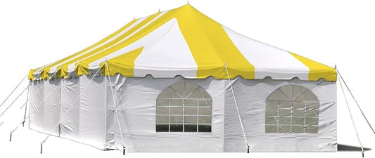 Party Tents Direct 20'x 40' Weekender Canopy Pole Tent with Sidewalls - Easy Up Canopy Tent with 160 Person Capacity - Outdoor Canopies for Parties, Weddings, and Events (Yellow/White)