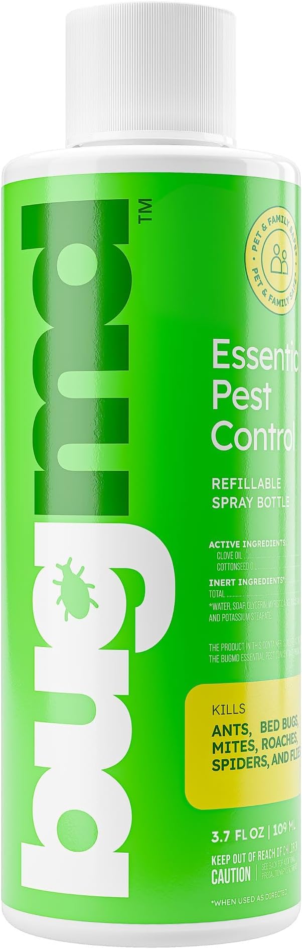 BugMD Ant Killer & Bug Spray Concentrate - Indoor Cockroach and Roach Killer, Spider Spray for Home, Fly and Insect Defense, Essential Oils, Plant-Powered, Eco-Friendly Pest Control - 3.7 Oz