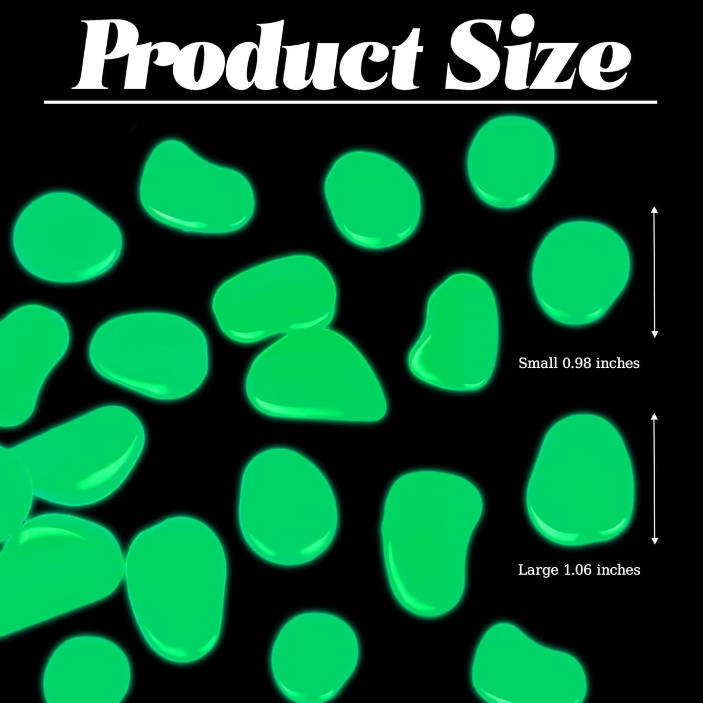 0.7LB 25-27mm Glow in Dark Pebbles Glowing Rocks for Garden Outdoor Green Fish Tank Rocks Aquarium Rocks Glowing Rocks Outdoor for Driveway Walkway,Green