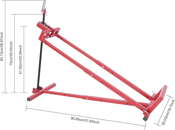 Lawn Mower Lift, 880Lbs Lawn Mower Lift Carbon Steel Lift Jack Freestanding Lawnmower Lift Tool Adjustable Lawnmower Lifts w/o Wheel for Garden Tractors All-Terrain Maintenance and Repair