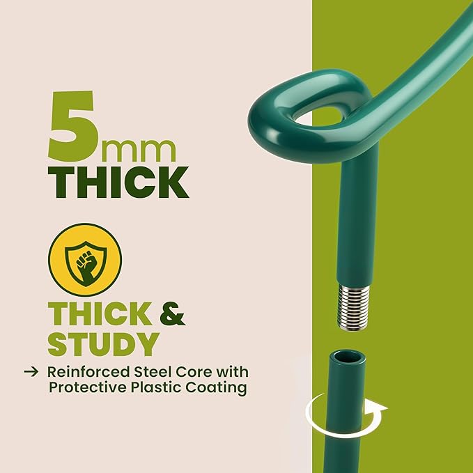 6 Pack Plant Support Stakes – Tall Plant Stakes for Indoor and Outdoor Gardens - Peony Cages and Supports - Cage Rings for Potted Flowers, Peony, Hydrangea, and Rose Bush (10" W x 16" - 24" H)