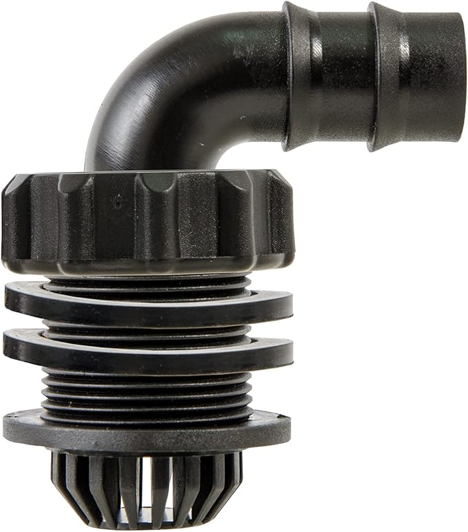 ACTIVEAQUA GFEH1 Grow Flow 3/4 in. Hydroponic Home Plant Gardening Screened Elbow Hardware Kit, 6 Pack with Mounting Nuts and Washers