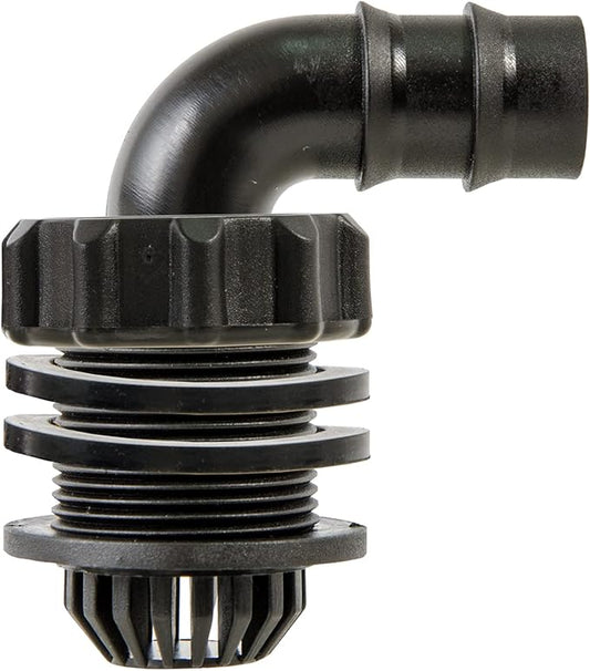 ACTIVEAQUA GFEH1 Grow Flow 3/4 in. Hydroponic Home Plant Gardening Screened Elbow Hardware Kit, 6 Pack with Mounting Nuts and Washers