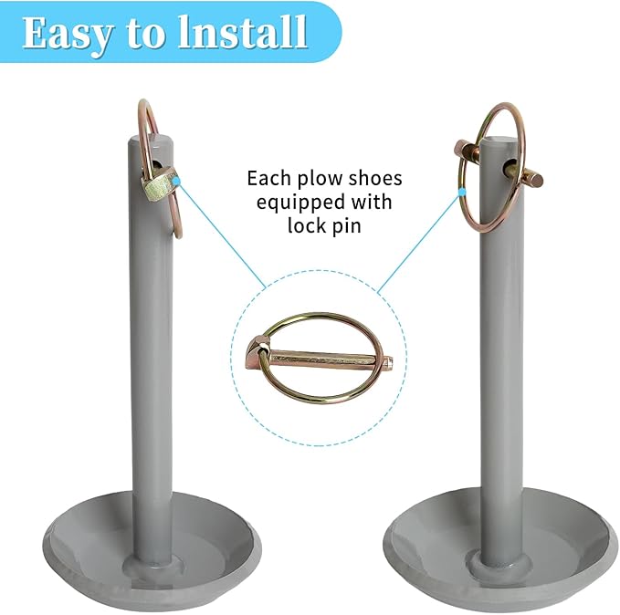 5/8" Snow Plow Blade Skid Shoes with Lynch Pins, Snowplow Heavy Duty Replacement Parts Compatible with Moose ATV UTV, 2 Pack