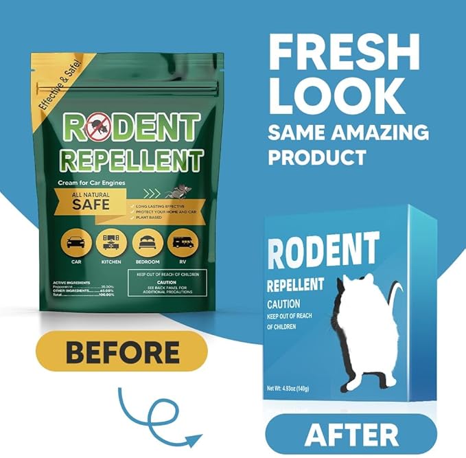 Rodent Repellent for Car Engines, Mouse Repellents for Car, Pest Repellant, Cars Rodent Repellent Under Hood, Keeping Rodents Out of House, Peppermint to Repel Mice and Rat Repellent-2P