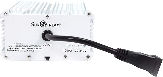 SunStream 1000 Watt HPS Light Dimmable Electronic Grow Light Ballast for Indoor Plant (White)