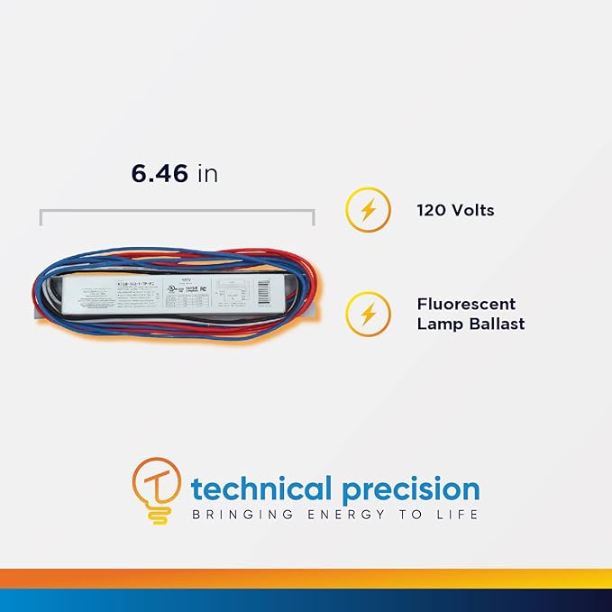 Technical Precision Replacement Ballast for Keystone Technologies Kteb-132-1-tp-fc 120V Electronic Ballast for T8 and T12 Fluorescent Fixtures - Operates 1 Lamp - 1 Pack