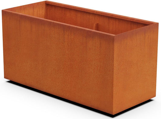 Large Rectangular Planters for Outdoor Plants – 46x20x24 Inch Corten Steel Planters, Extra Large Outdoor Planter Box for Modern Garden, Patio, and Landscape Design