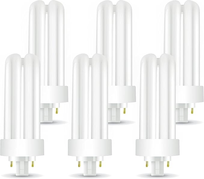 Circle (6 Pack) PLT-26W 841, 4 Pin GX24q-3, 26 Watt Triple Tube, Compact Fluorescent Light Bulb