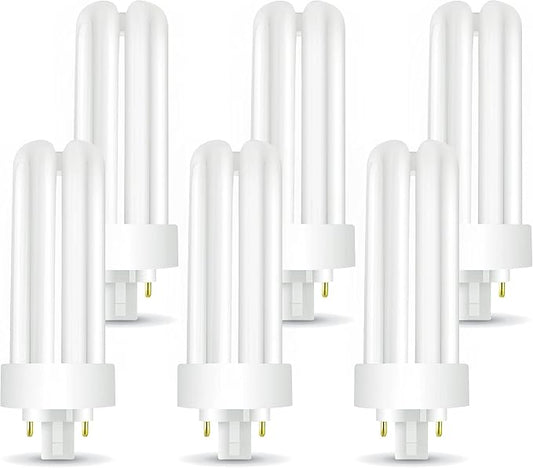 Circle (6 Pack) PLT-26W 841, 4 Pin GX24q-3, 26 Watt Triple Tube, Compact Fluorescent Light Bulb