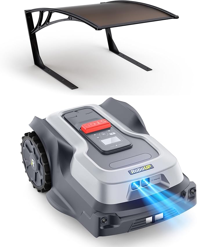 T1200Pro Robot Lawn Mower Wire-Free with Garage, Automatic Lawn Mower for 0.35 Acre, 45% Slopes, Cutting Height 3-6cm, Wireless RTK+AI Powered Robot Mower