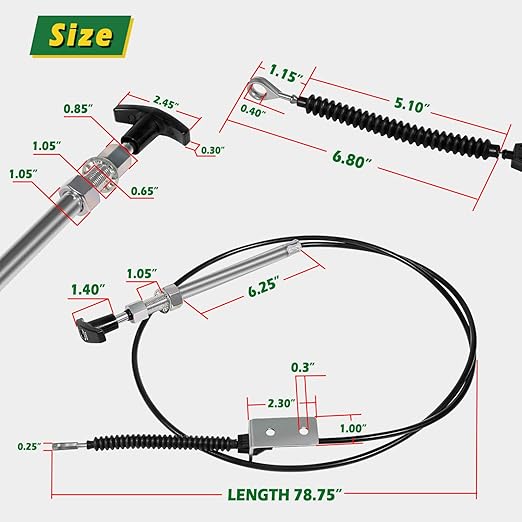 AM134404 Replace for John Deere Spout Control Input Cable, Chute Deflector Cable Fits JD 44 Inch Snow Blower on L 100 110 120 130 X 300 320 340 500 520 540 LA 100 110 120
