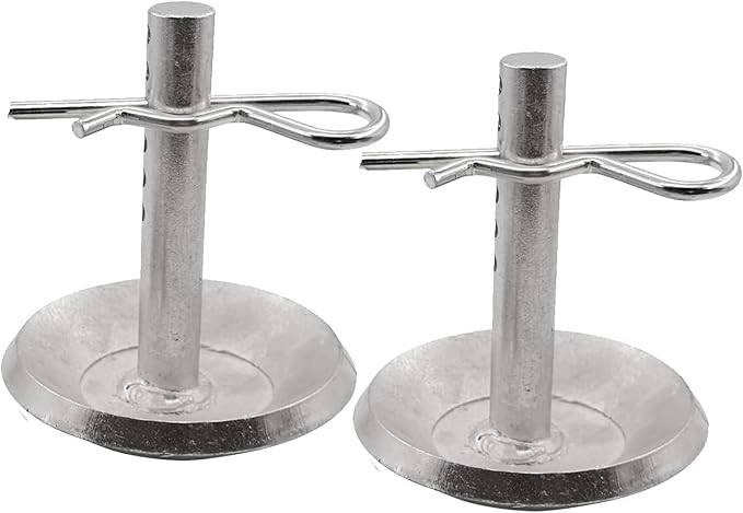 69212 2/Pack Skid Shoes for Snow Plow Blade Protector 5/8 inch Round Shaft and Adjustable Pin Placement Lock Rather Thick Hardened Steel Snow Plow Non-Slip Base - with Quick-Release Cotter Pins