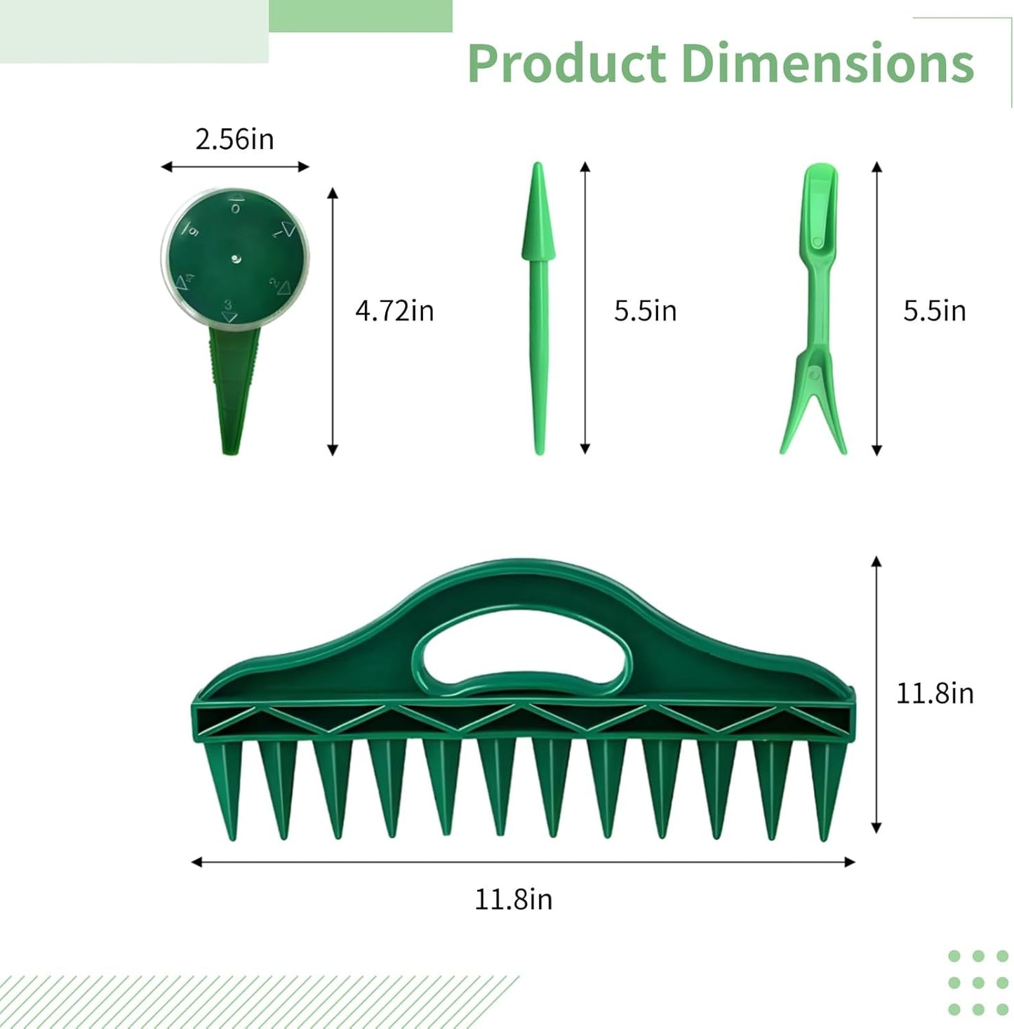 4 PCS Seed Spreader Set, Seed Planter Tools for Gardening, Sowing Seed Dispenser with Fork & Pointed Tools, Seed Spacer Gardening Essentials for Seed Sowing and Tilling