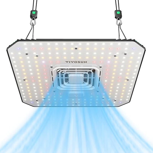 VIVOSUN AeroLight A100, Tunable Spectrum, LED Grow Light 100W w/Integrated Circulation Fan, Compatible with App, Used with Growhub Controller E42A/E25 to Achieve More Functions 2x2/2x4Ft Coverage