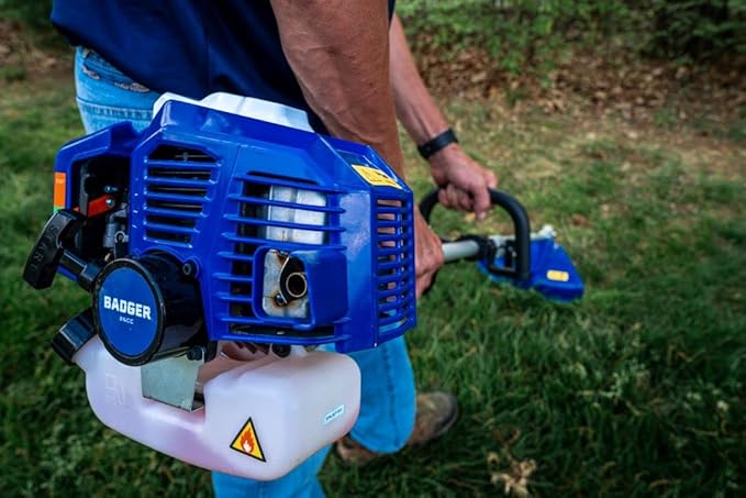 WILD BADGER POWER 26cc Weed Wacker Gas Powered, 3 in 1 String Trimmer/Edger 17'' with 10'' Brush Cutter,Rubber Handle & Shoulder Strap Included