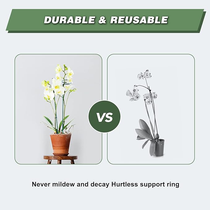 Joyhalo 20 Pack Plant Support Stakes 24 Inch, Plant Stakes, Flower Stakes with 24 Twist Ties, Garden Sticks for Plants Iris, Dahlia, Gladiolus, Amaryllis, Rose, Sunflower, Tomato, Sapling Etc