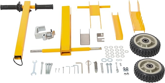 Lawn Mower Lift, 800Lbs Lawn Mower Lift Carbon Steel Manual Lift Jack Lawnmower Lift Tool Adjustable Lawnmower Lifts w/Wheel for Garden Tractors All-Terrain Maintenance and Repair(800LBS)