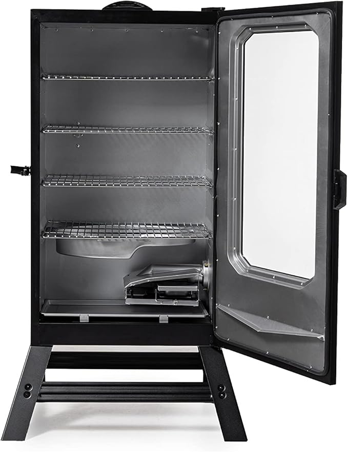 Masterbuilt® 40-inch Digital Electric Vertical BBQ Smoker with Leg Kit, Side Wood Chip Loader and 970 Cooking Square Inches in Black, Model MB20070122