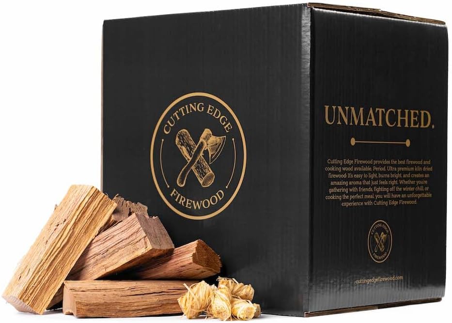 Cutting Edge Firewood Pizza Oven Wood - 8-Inch Splits - Ultra Kiln-Dried Oak Cooking Logs - Large 50 lbs Box for Ovens, Alfa One, Gozney Dome, Solo Stoves