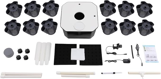 Hydroponic Growing Tower, 12 Layer 60 Pods Hydroponic Grow Towers Kit with Water Pump and Movable Water Tank, Plant Germination Kit with 4 Wheels, for Vegetable, Strawberries, Lettuce