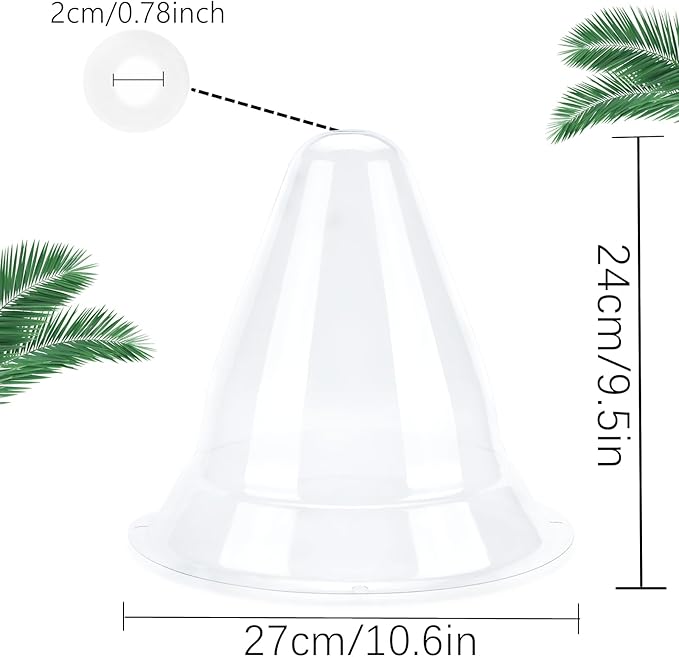 【10 Pieces】 Garden Cloches for Plants, Large Plant Covers Plant Protectors Transparent Bell Jar Cloches to Protect Plants from Birds, Slugs, Frost, Freeze Weather, 10.6" D x 9.5" H, Transparent