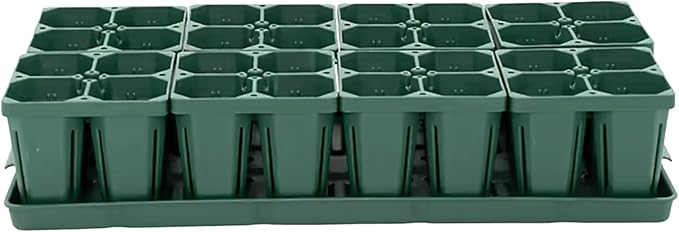 Vego garden Seedling Suite Products, 8 Pack Jumbo Seedling Trays with 10" x 20" Bottom Watering Trays