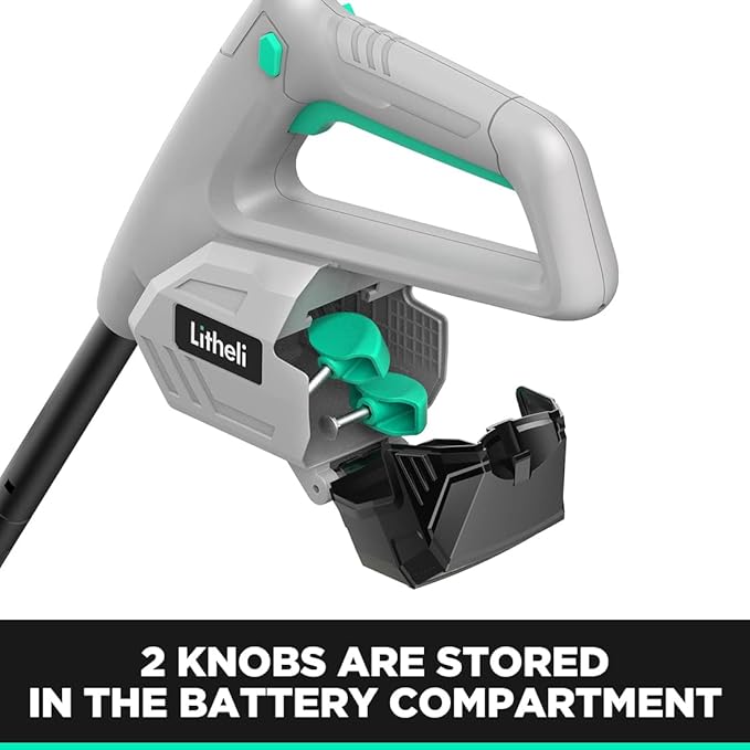 Litheli Cordless Snow Shovel, 20V 12-Inch Battery Powered Snow Thrower, Battery Snow Blower with Auxiliary Handle, with 4.0Ah Li-ion Battery & Charger