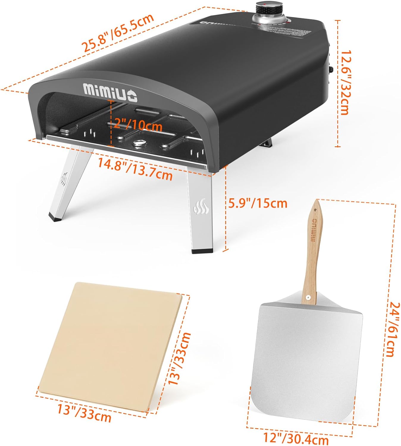 Gas Pizza Oven Outdoor - Portable Propane Pizza Ovens for Outside - Professional Pizza Stove with 13 inch Pizza Stone, Ideal for Any Outdoor Kitchen