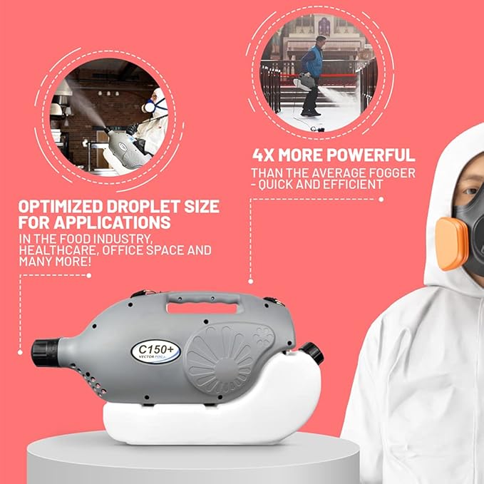 C150+ 110V Electric ULV Fogging Mosquito, Bug Insect Fogger Machine- Outdoor Yard Sprayer for Mosquitoes and Disinfectants-Mist Foggers for Mold, Insecticide (with Free Shoulder Strap)- 6L