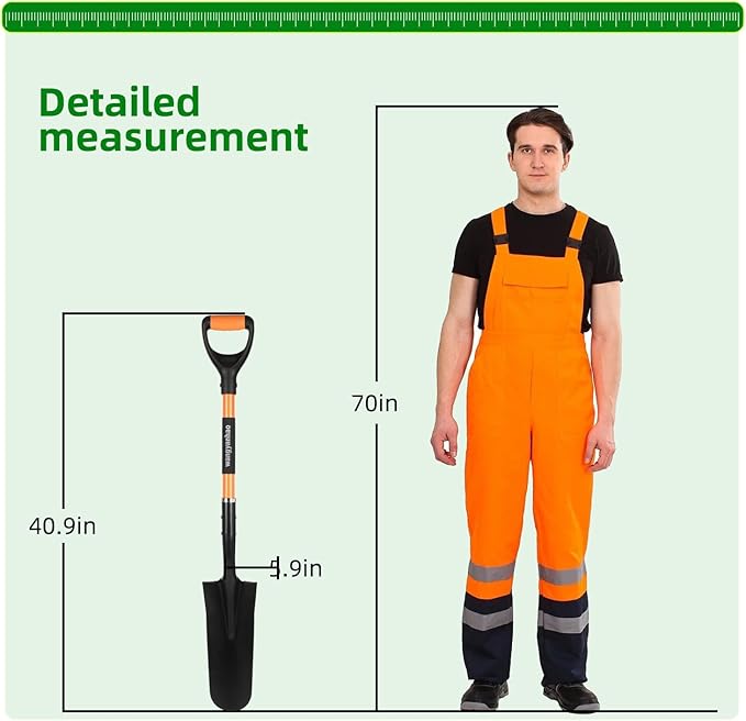 Spade Shovel,Transplanting Spade，Drain Spade,Spade Shovels for Digging,Sharp Shooter Shovel or Spade, D-Grip,Fiberglass Handle Heavy Duty (Drain Spade)