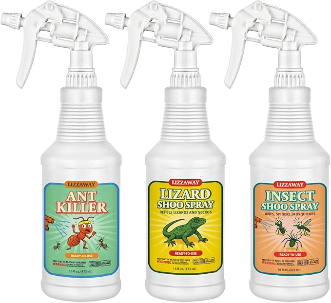 Insect, Lizard & Ant Repellent Bundle - Natural Bug Spray, Gecko Deterrent & Ant Control for Indoor/Outdoor Use - Kid & Pet Safe Plant-Based Pest Prevention for Home, Garden, Patio, Porch