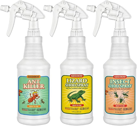 Insect, Lizard & Ant Repellent Bundle - Natural Bug Spray, Gecko Deterrent & Ant Control for Indoor/Outdoor Use - Kid & Pet Safe Plant-Based Pest Prevention for Home, Garden, Patio, Porch
