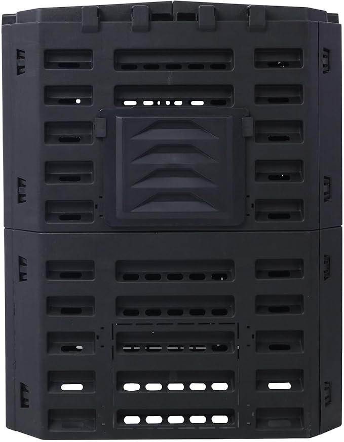 90 Gallon Garden Composter Bin - Premium Recycled Plastic, Large 340 Liter Capacity, Easy Assembly, Lightweight, Aerating Outdoor Compost Box for Fertile Soil