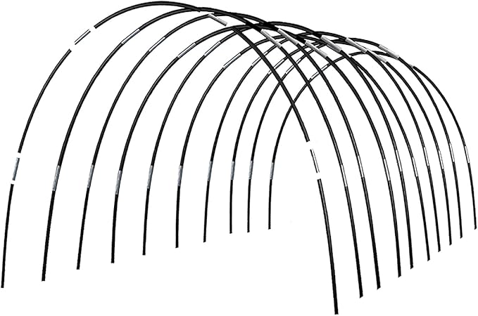Greenhouse Hoops Grow Tunnel, 10 Sets of 7FT Garden Hoops for Raised Beds, Rust-Proof Fiberglass Frame for Garden Netting, Greenhouse Kit, Plant Shade Cloth, Plant Row Cover, 50 pcs