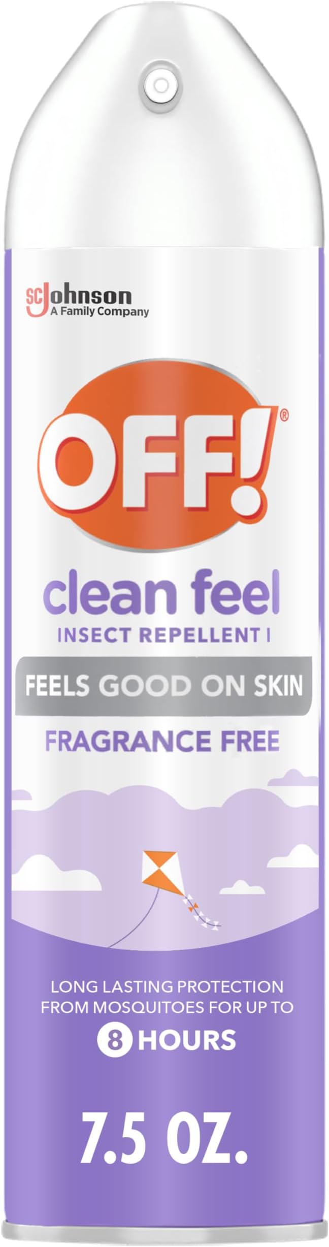 OFF! Clean Feel Insect Repellent Aerosol with 20% Picaridin, Bug Spray with Long Lasting Protection from Mosquitoes, Feels Good on Skin, 7.5 oz