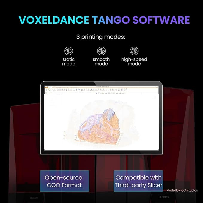 ELEGOO Saturn 3 MSLA 12K 3D Printer, Desktop Resin 3D Printer with 10-Inch Monochrome LCD, Voxeldance Tango Slicer, Large Printing Size of 8.62x4.84x9.84 inches