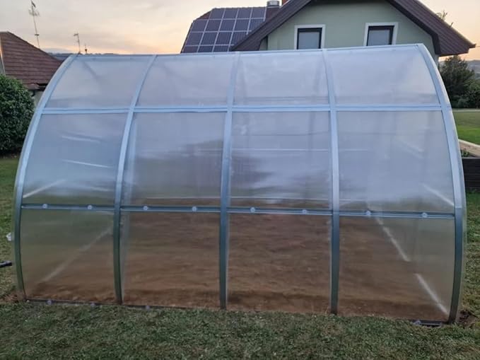 Classic Arch Polycarbonate Greenhouse Kit – 0.23" Twin-Wall Panels, Heavy-Duty Galvanized Steel Frame, Weather-Resistant, Expandable Outdoor Garden House for All Seasons 3 x 8 m (24 m2)