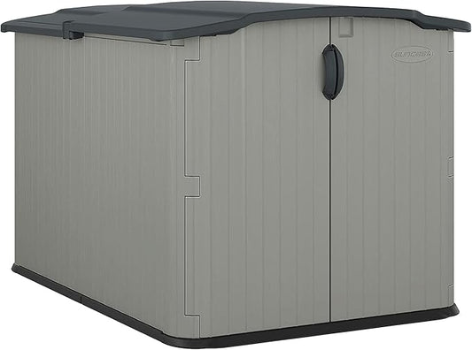 Suncast Glidetop Horizontal Outdoor Storage Shed with Pad-Lockable Sliding Lid and Doors, All-Weather Shed for Yard Storage, 57.5" W x 79.75" D x 52" H, Made in The USA