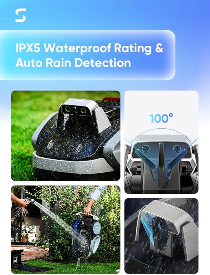 Sunseeker V3 Wireless Robot Lawn Mower 0.15 Acre/ 6,400 Sq. Ft, One-Click Mowing Automatic Lawn Mower, Vision AI Smart Obstacle Avoidance, 42% Slopes, Low Noise, Multi-Zone Navigation, App Control