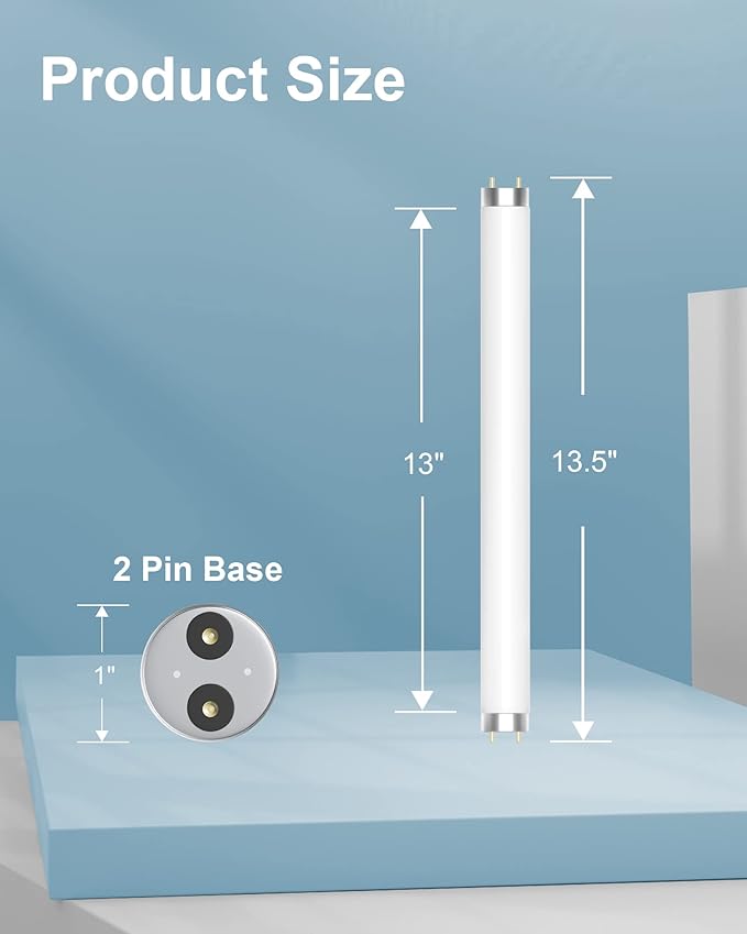 Shootingstar Bug Zapper Replacement Light Bulb 10W for 20W Indoor Bug Zapper, BL T8 F10W Light Tube Compatible with Aspectek, Liba and Other 20W Mosquito Zapper Lamp, 4 Pack