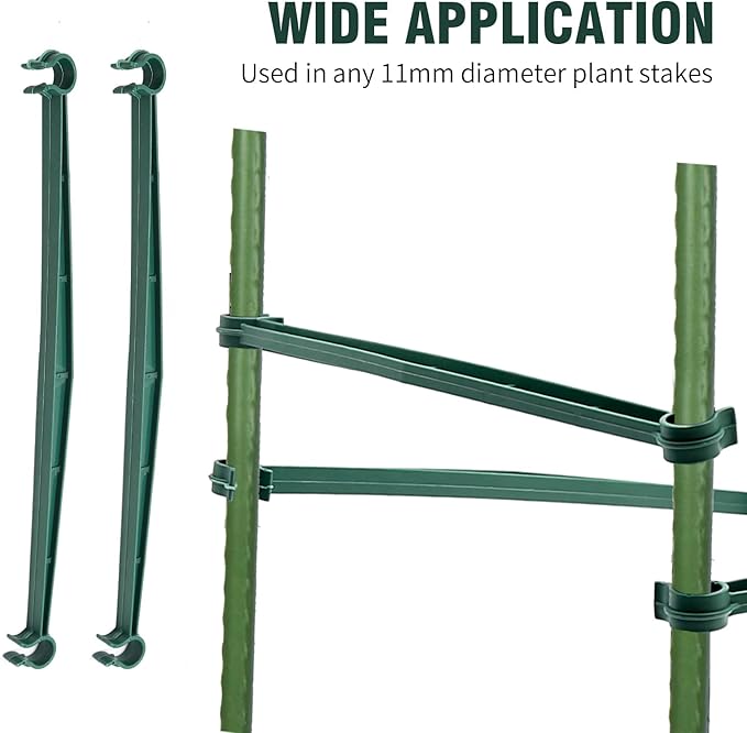 50PCS Stake Arms for Tomato Cage,11.8 Inches Expandable Trellis Connectors for Climbing Plants, Garden Plants, Vegetables, 16mm