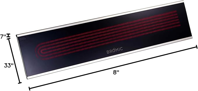 Bromic Platinum Smart Heat 2300W Electric Patio Heater - Radiant Infrared, 208V, Black Finish - BH0320019